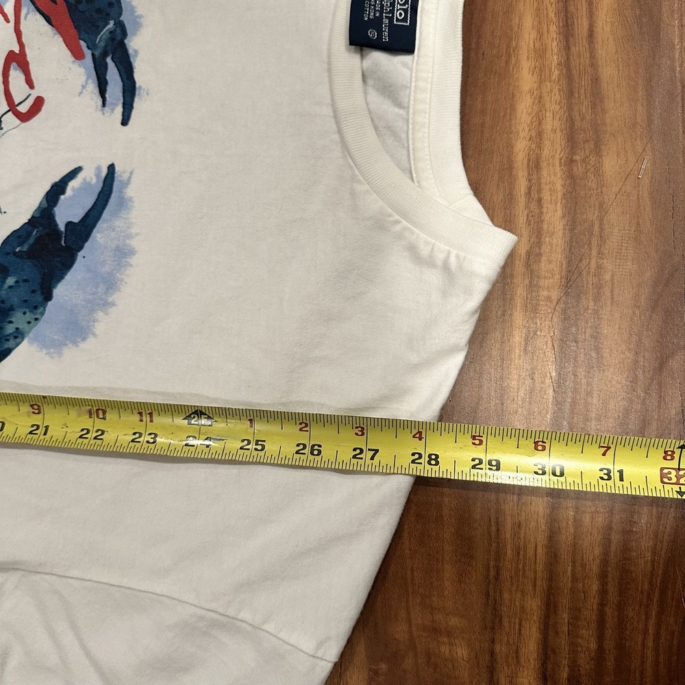 Polo Ralph Lauren Shirt Mens XL White Crab Graphic Tee Beach Ocean Nautical - Picture 5 of 6